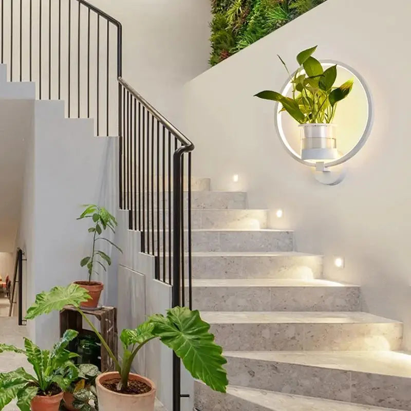 Lampada da parete botanica - lampada da parete con pianta per un'illuminazione elegante