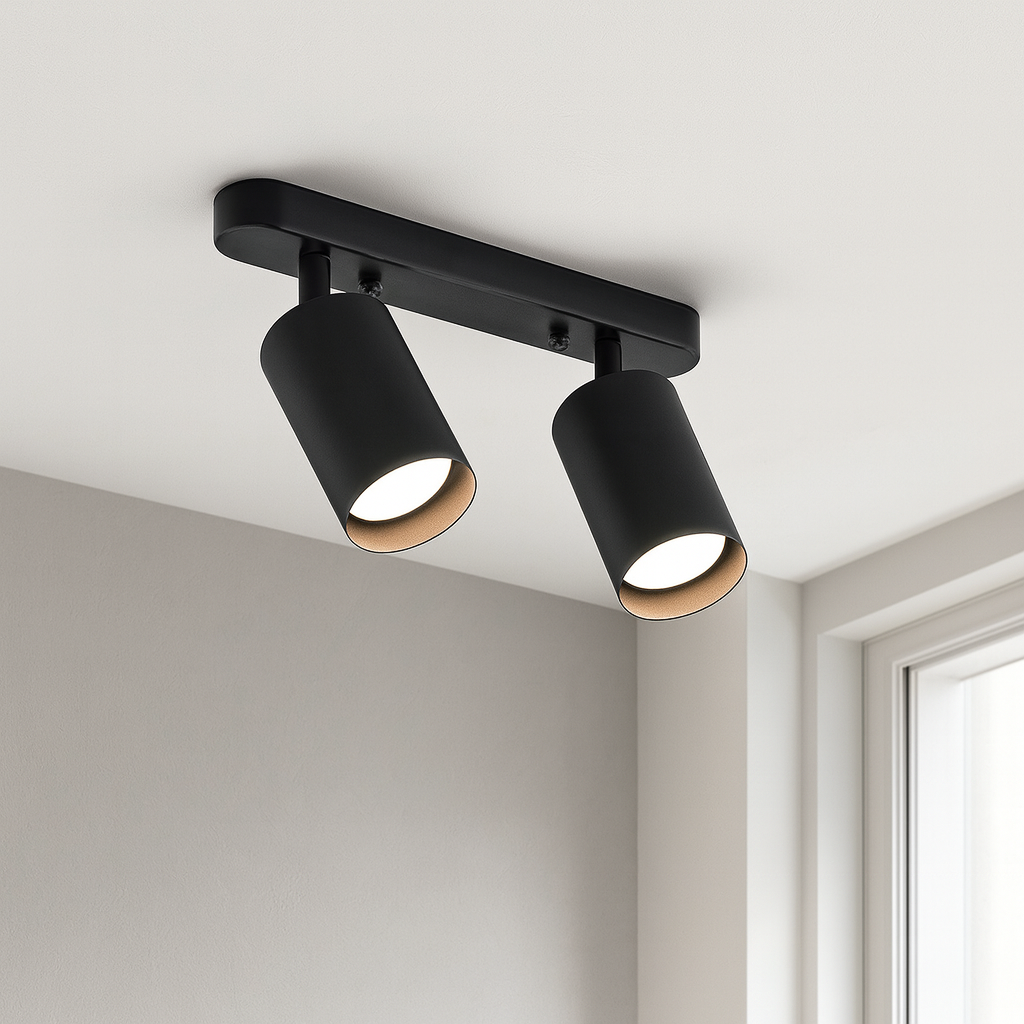 Faretto da soffitto regolabile a doppia testa