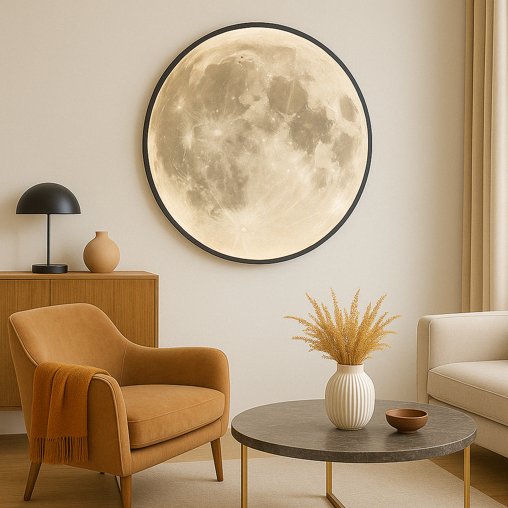 Mavelle | Lampada da Parete Luna Realistica con Illuminazione Ambientale a LED