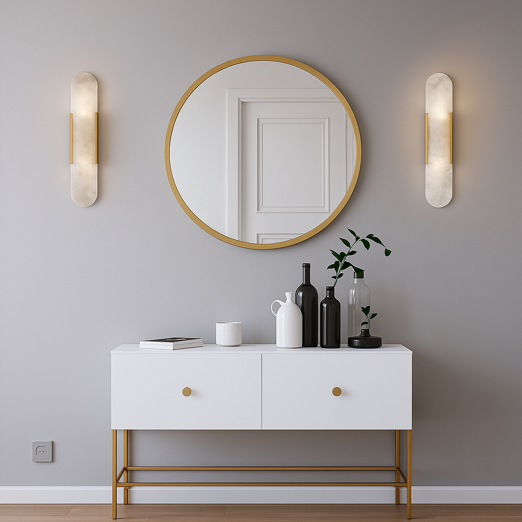 Lunessa | Applique in Marmo con Luce Ambientale Morbida per Interni Moderni