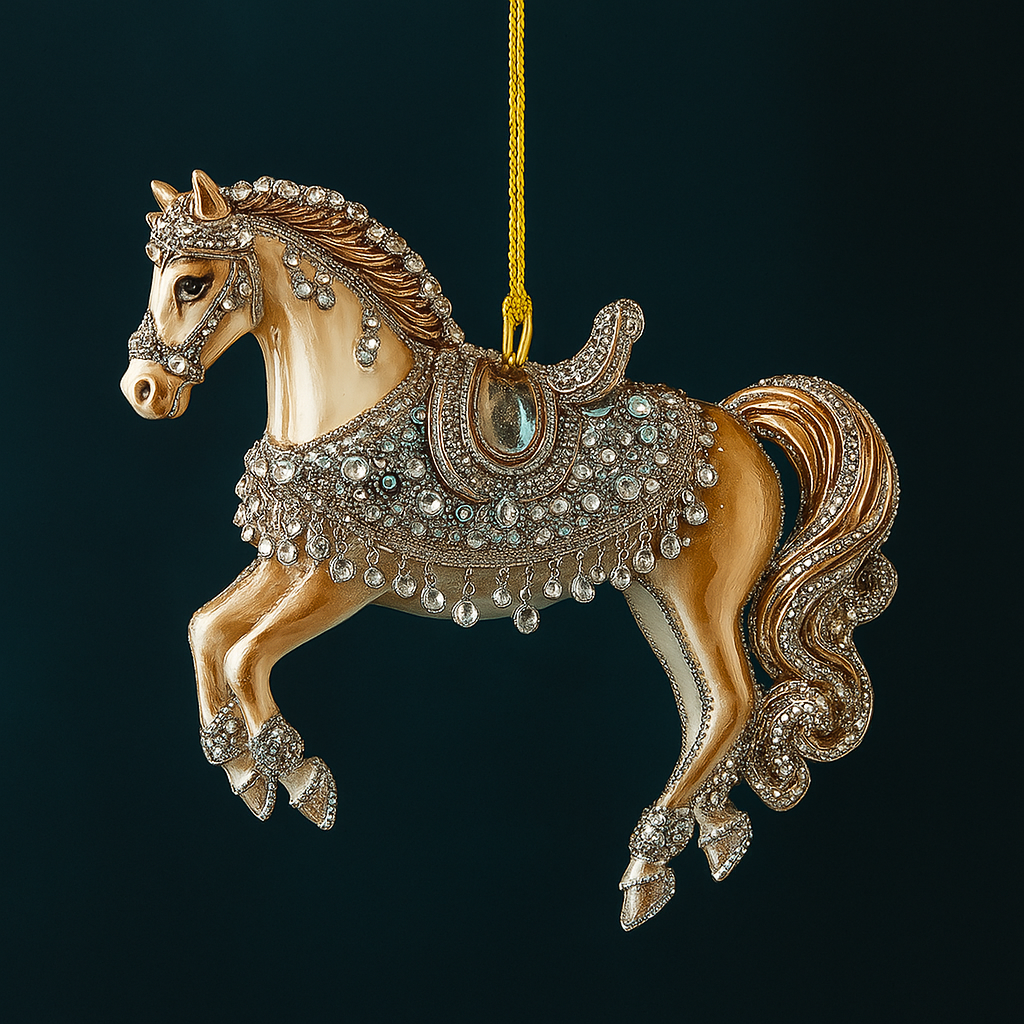 Skanto | Decorazione Natalizia Cavallo Acrilico Strass Appeso