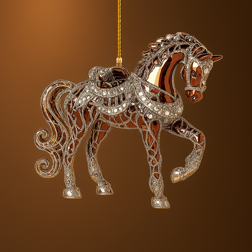 Skanto | Decorazione Natalizia Cavallo Acrilico Strass Appeso