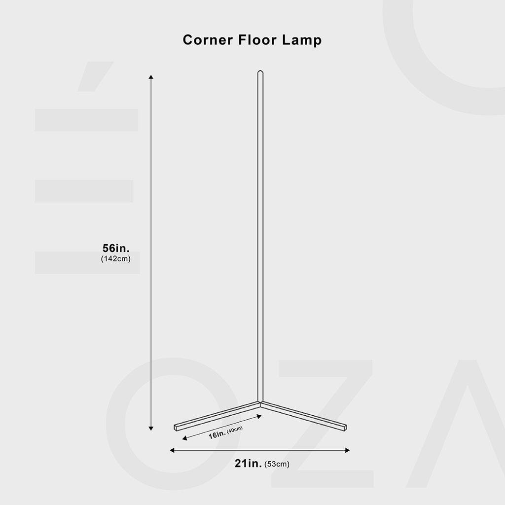 Nerithis - Lampada da Terra Angolare LED Dimmabile Design Minimalista