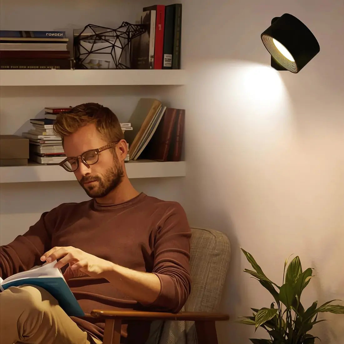 Skanto | Lampada da Parete Ricaricabile Senza Fili 360°