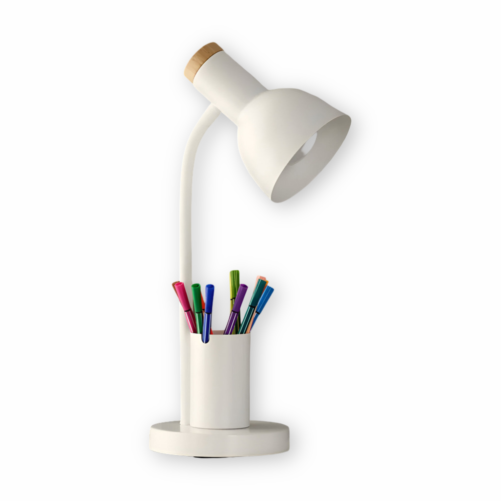 Cressida - Lampada da tavolo LED moderna con portapenne