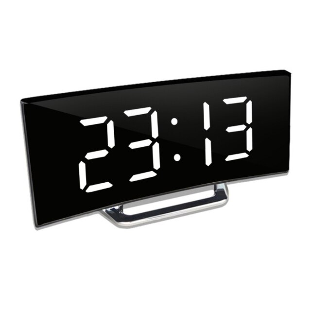 Orologio Digitale | Sveglia a LED con Specchio | Dimmable Automatico Senza Abbagliamento | CurveClock