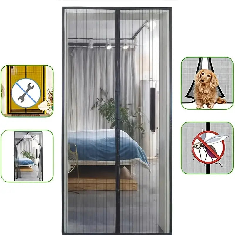 Porta zanzariera magnetica | Chiusura automatica | Nessun trapano necessario | Airlock