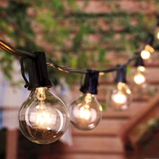 25FT Catena di Luci Globus con Lampadine per Interni/Esteri Waterproof Collegate a Sospensione per Giardino Veranda Balcone Decorazione Feste