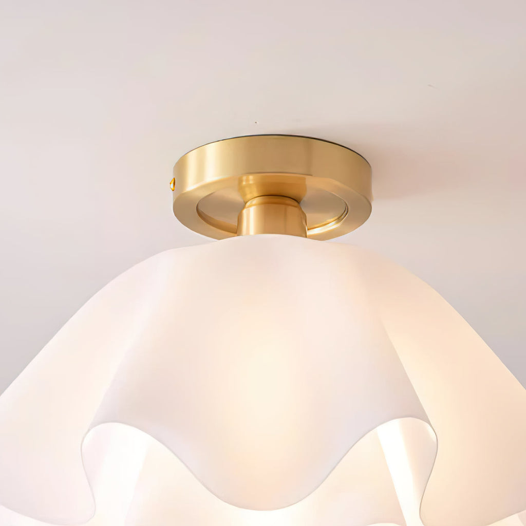 Eloriah | Lampadario in Ottone Pieghettato con Attacco E27 per Illuminazione Elegante di Bagni e Camere da Letto