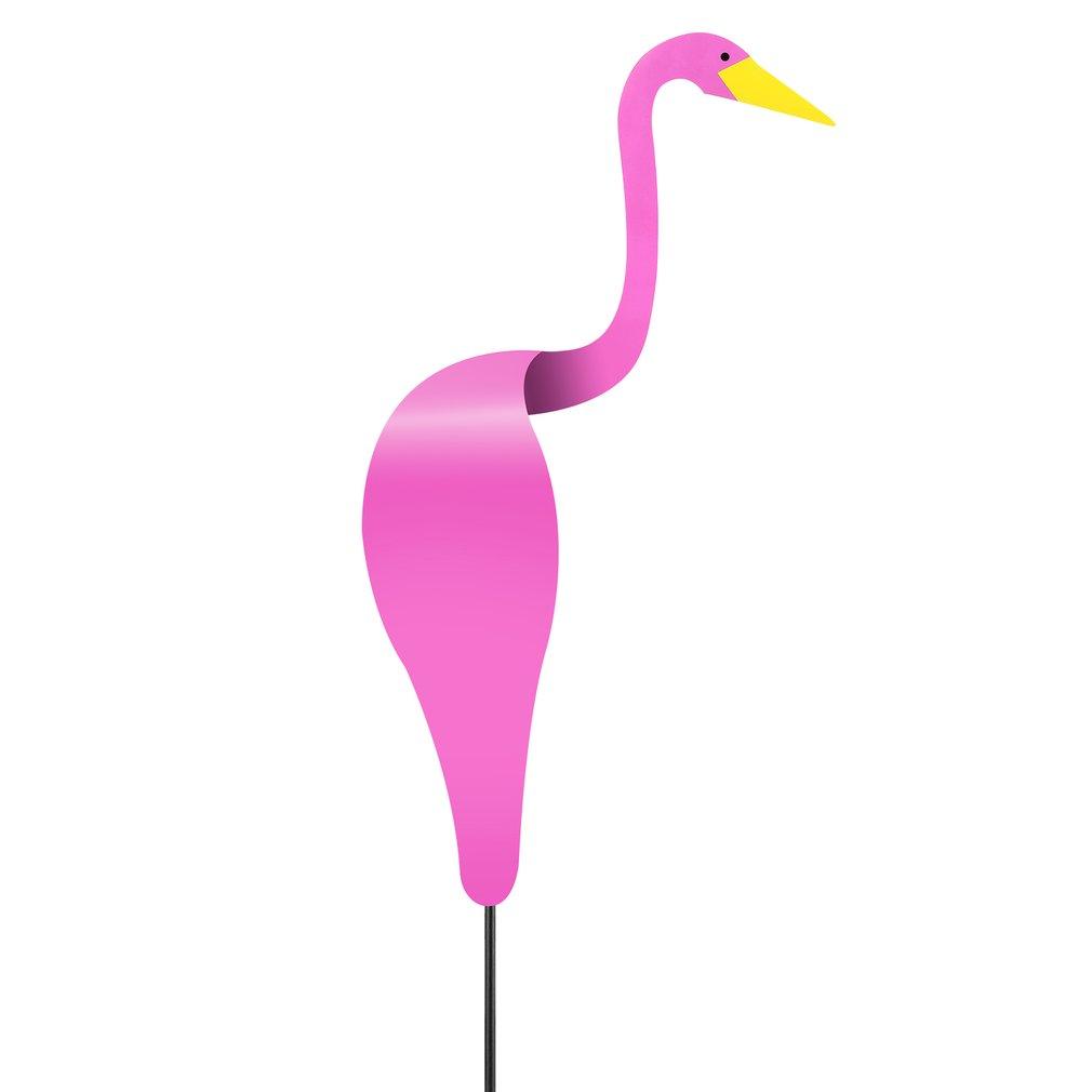 Decorazione da Giardino Flamingo in Alluminio | Indicatore di Vento e Decorazione | Fatto a Mano | PinkDrift