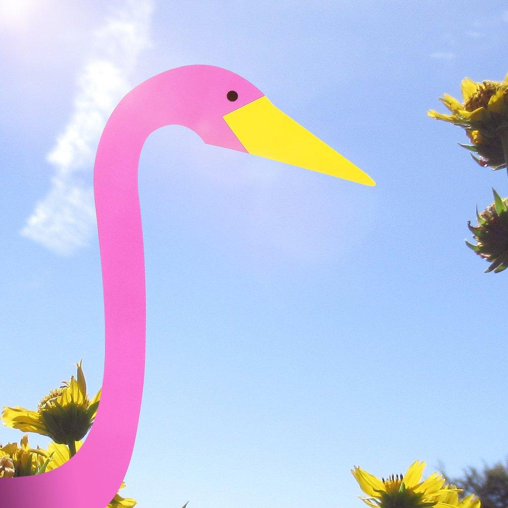 Decorazione da Giardino Flamingo in Alluminio | Indicatore di Vento e Decorazione | Fatto a Mano | PinkDrift