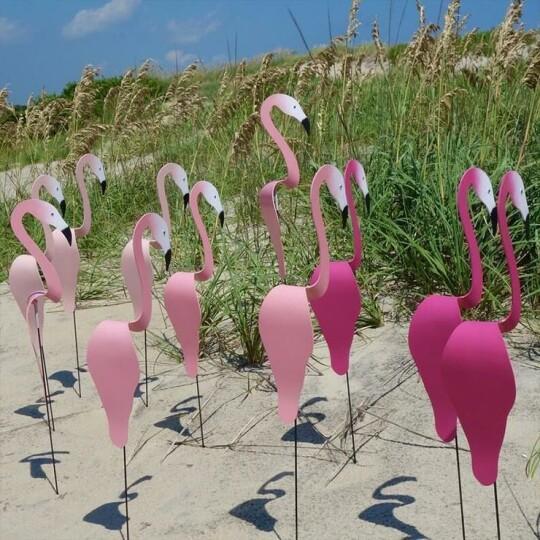 Decorazione da Giardino Flamingo in Alluminio | Indicatore di Vento e Decorazione | Fatto a Mano | PinkDrift