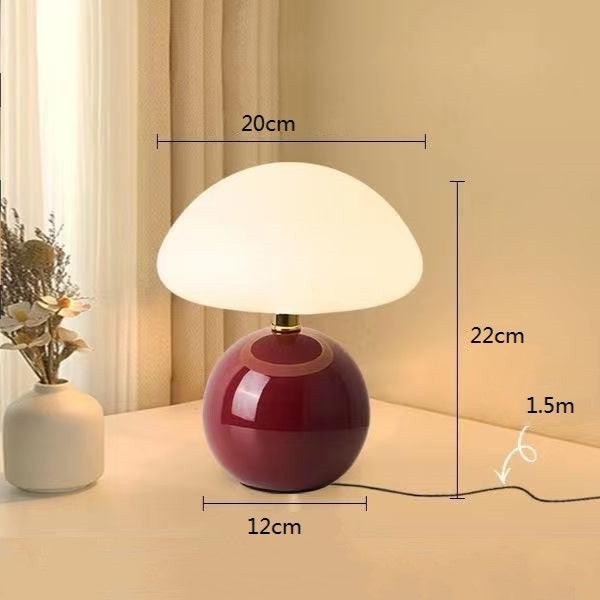 Lampada da tavolo in ceramica a forma di fungo francese - Illuminazione in stile vintage per arredamento domestico e soggiorno