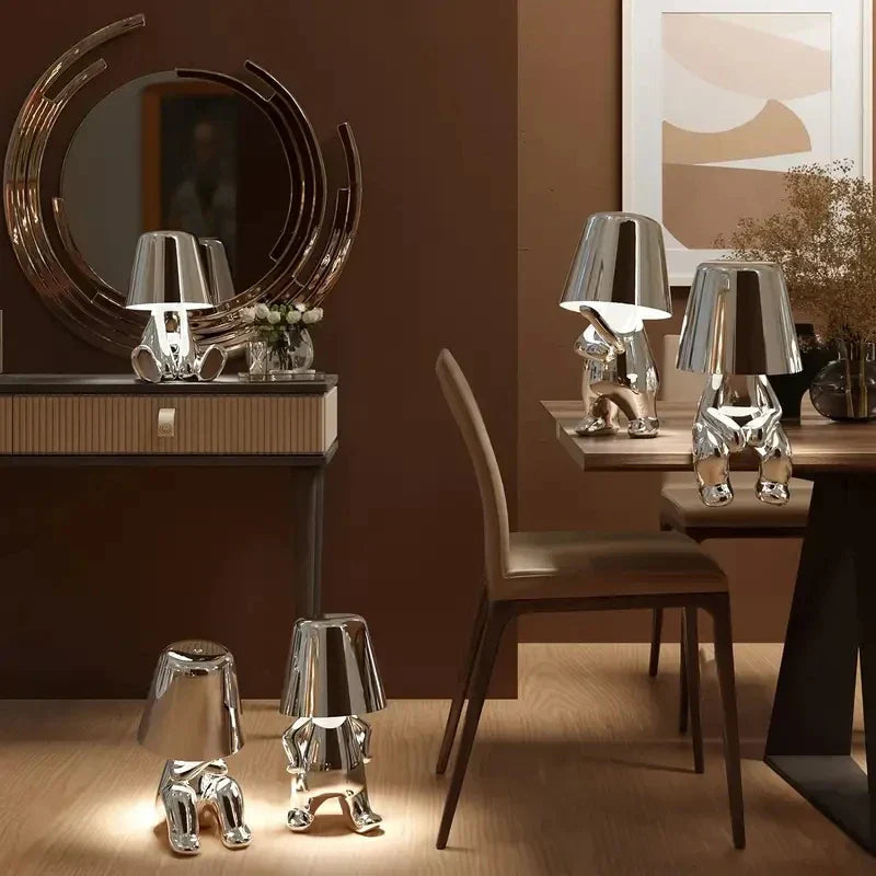 Moderna lampada da tavolo LED in design scultoreo – Lampada decorativa per soggiorno | Skanto