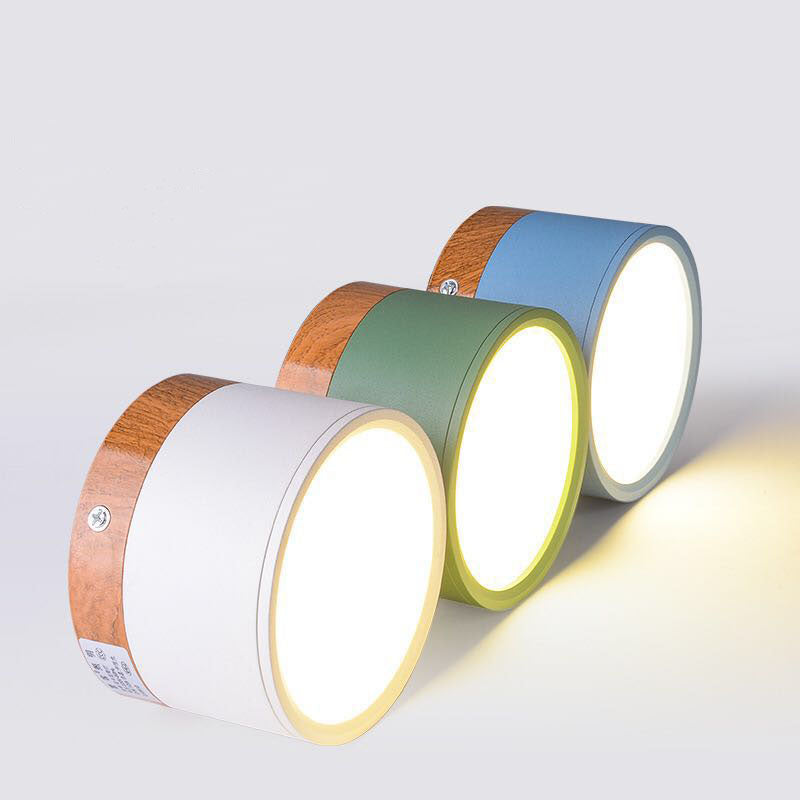 Lampada da soffitto LED moderna a montaggio a incasso cilindrica