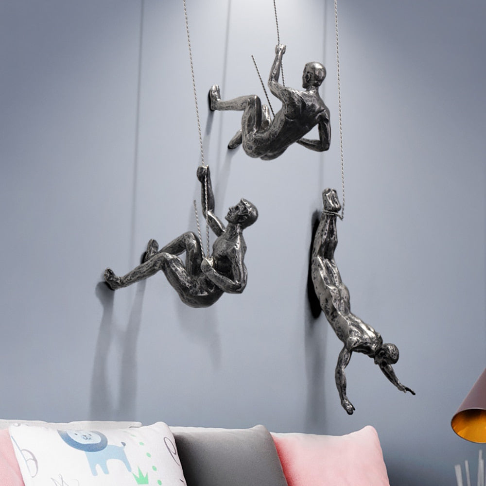 Scultura da parete ClimbArtis | Simbolo di forza e crescita | Realizzato a mano in resina e filo di ferro