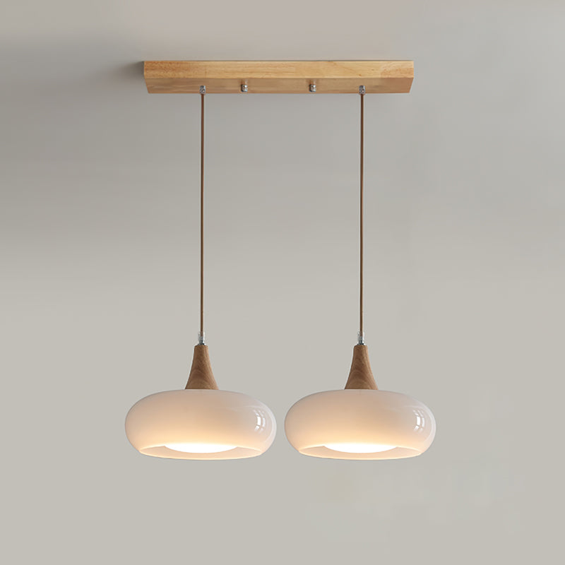 Lampada a sospensione in legno ambra