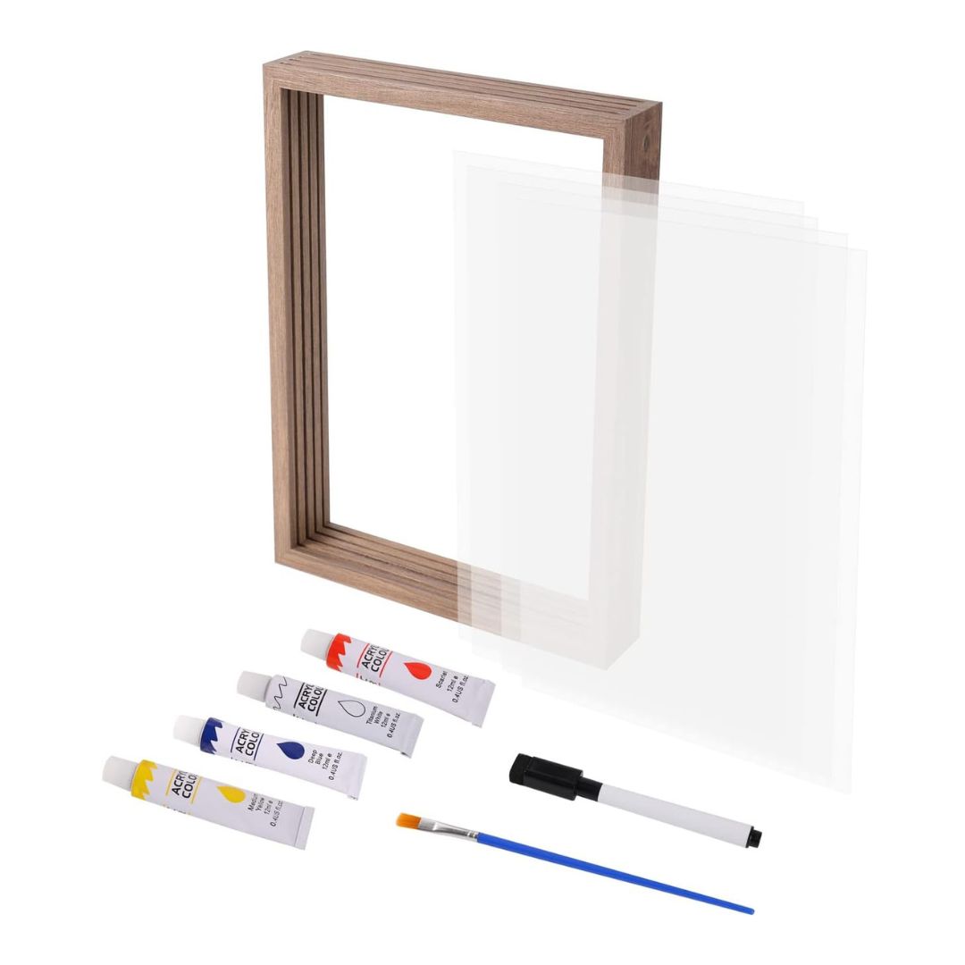 Cornice per impronte delle mani per bambini | Kit creativo fai-da-te con 4-5 lastre di acrilico – Conserva insieme i ricordi preziosi