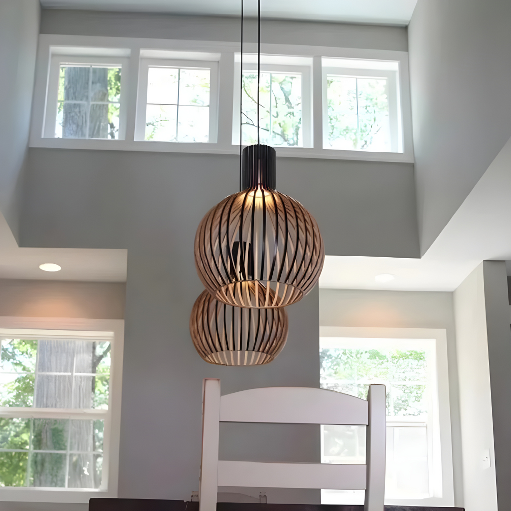 Skanto | elegante lampadario in bambù per interni moderni