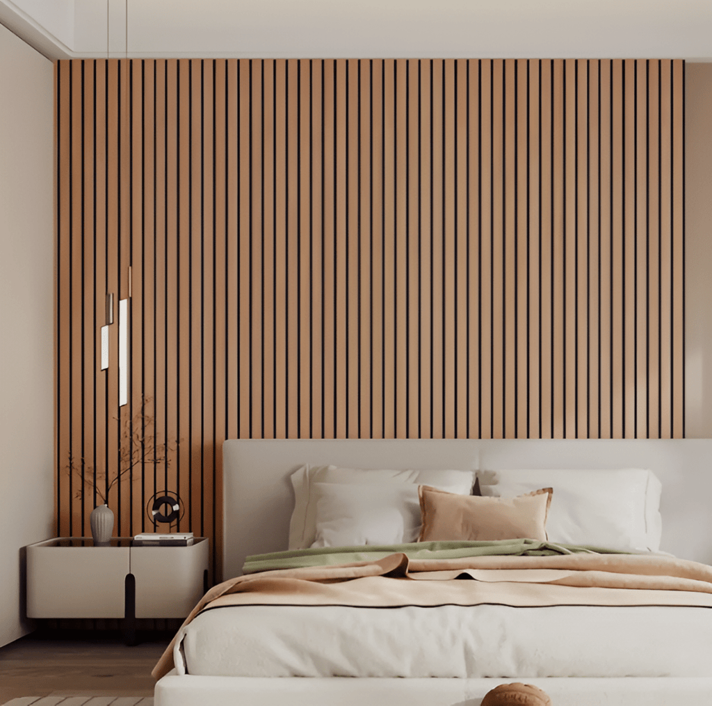 Pannelli in legno | Pannelli acustici 3D autoadesivi | Rivestimento murale moderno | WallVogue