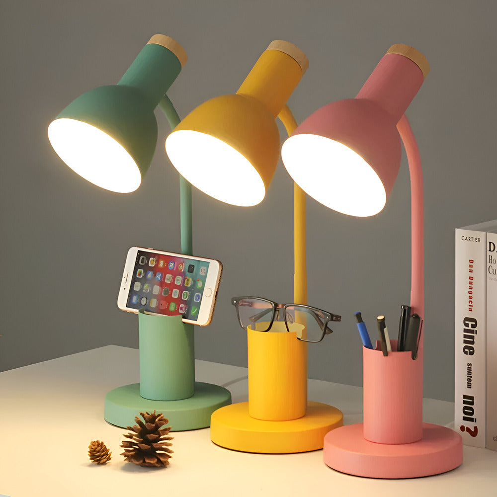 Cressida - Lampada da tavolo LED moderna con portapenne