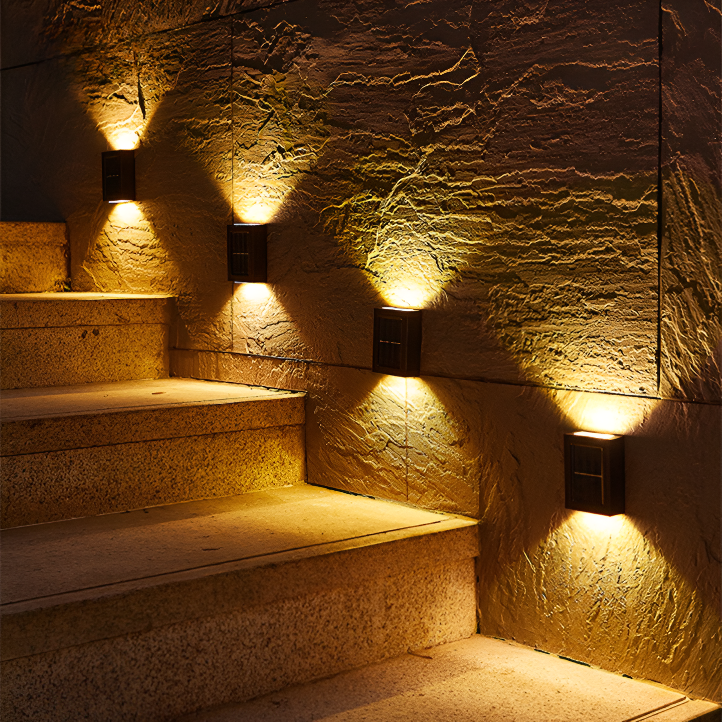 Lampada da esterno solare LED IP65 impermeabile Nera