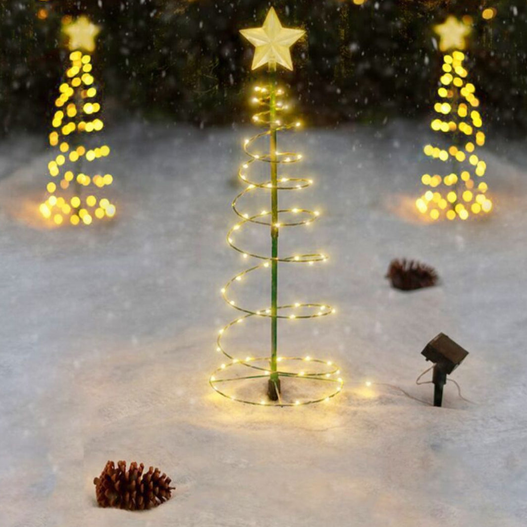 Skanto | SolarGlow Albero di Natale – Illuminazione LED wireless da esterno alimentata da energia solare