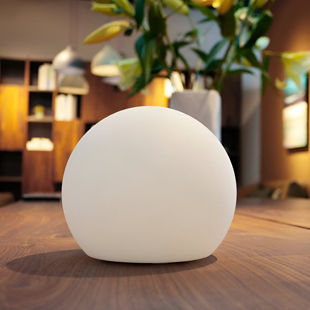 Thessara - Lampada da Tavolo LED con Cambio Colore Dinamico a Forma di Sfera