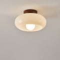 Lampada da Soffitto LED Bauhaus Crema con Paralume in Vetro per Soggiorno e Camera da Letto - Design Moderno, Luce Morbida