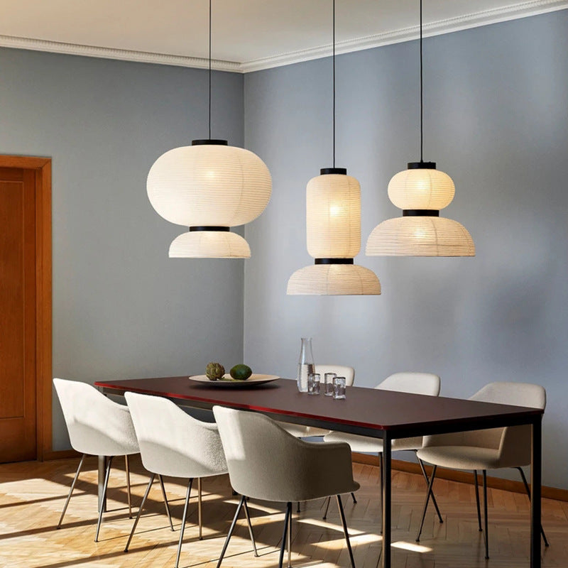 Lampada a Sospensione Wabi Sabi per Soggiorno con Altezza Regolabile – Metallica e Tessile, Illuminazione Ideale per il Tavolo