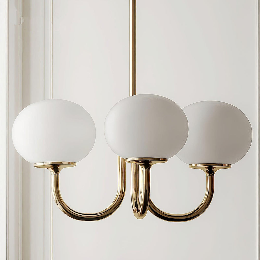 Aurevella | Lampadario Moderno Glam con Paralumi in Vetro Rosa per Spazi di Ristorazione e Camera da Letto