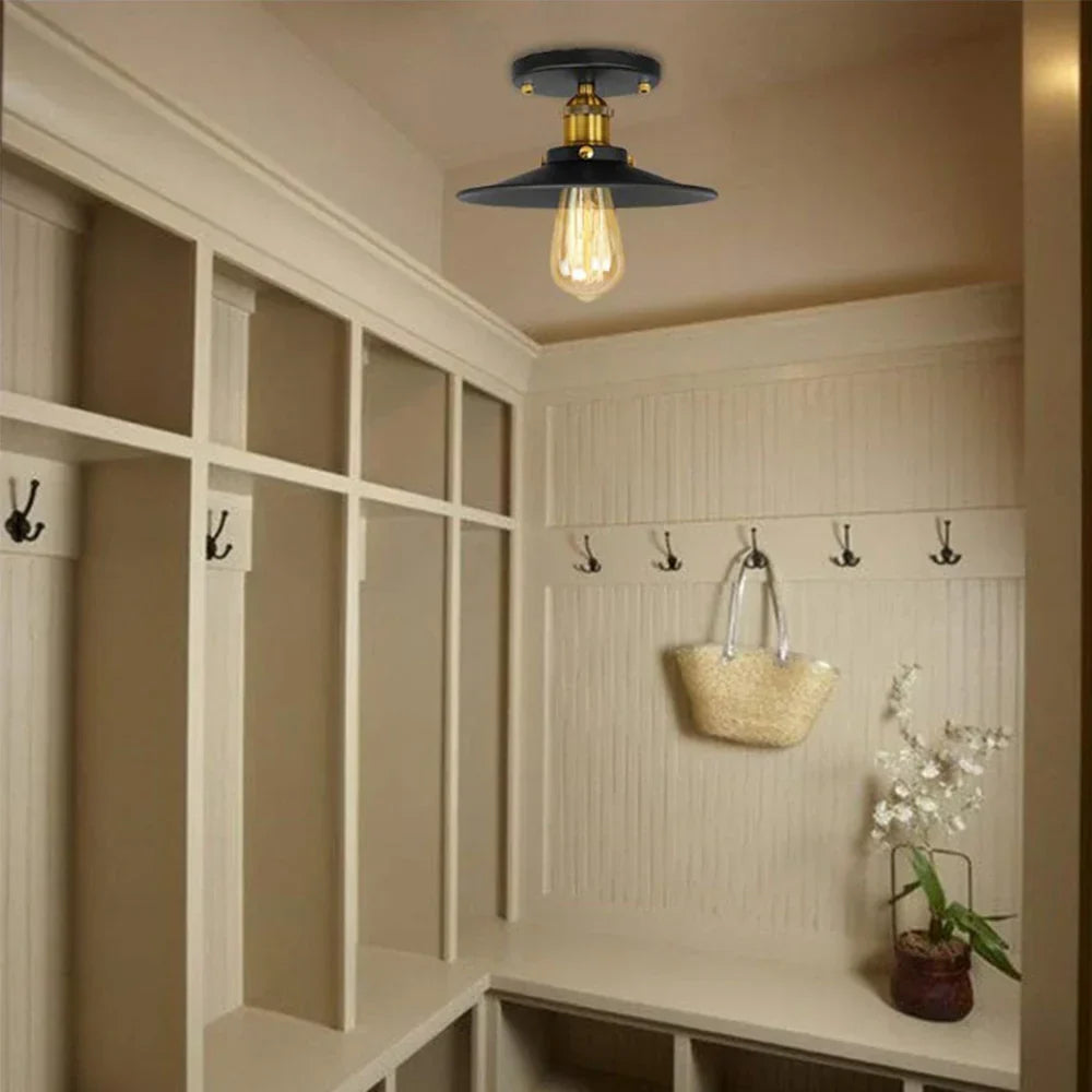 Lampada da soffitto vintage in stile industriale, lampada da soffitto retro con lampadina Edison, compatibile con LED