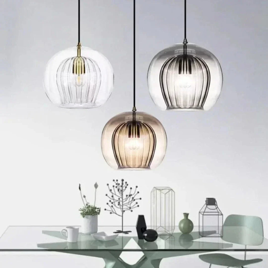 Skanto | TimberGlow - Lampada a sospensione in vetro moderno