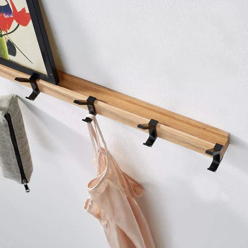 Appendino da parete con ganci mobili – Design scandinavo in legno e metallo