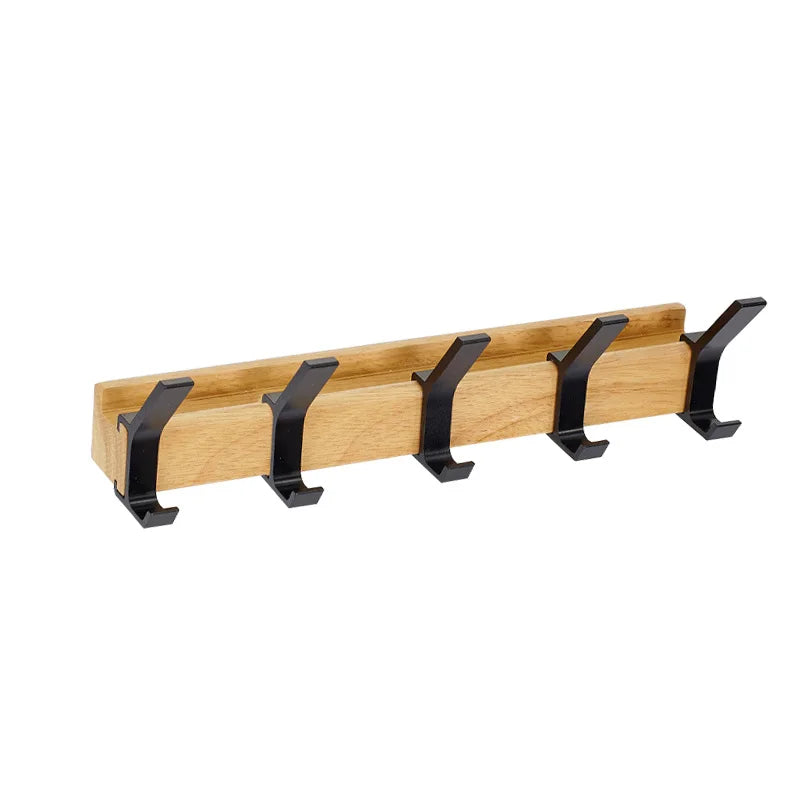 Appendino da parete con ganci mobili – Design scandinavo in legno e metallo