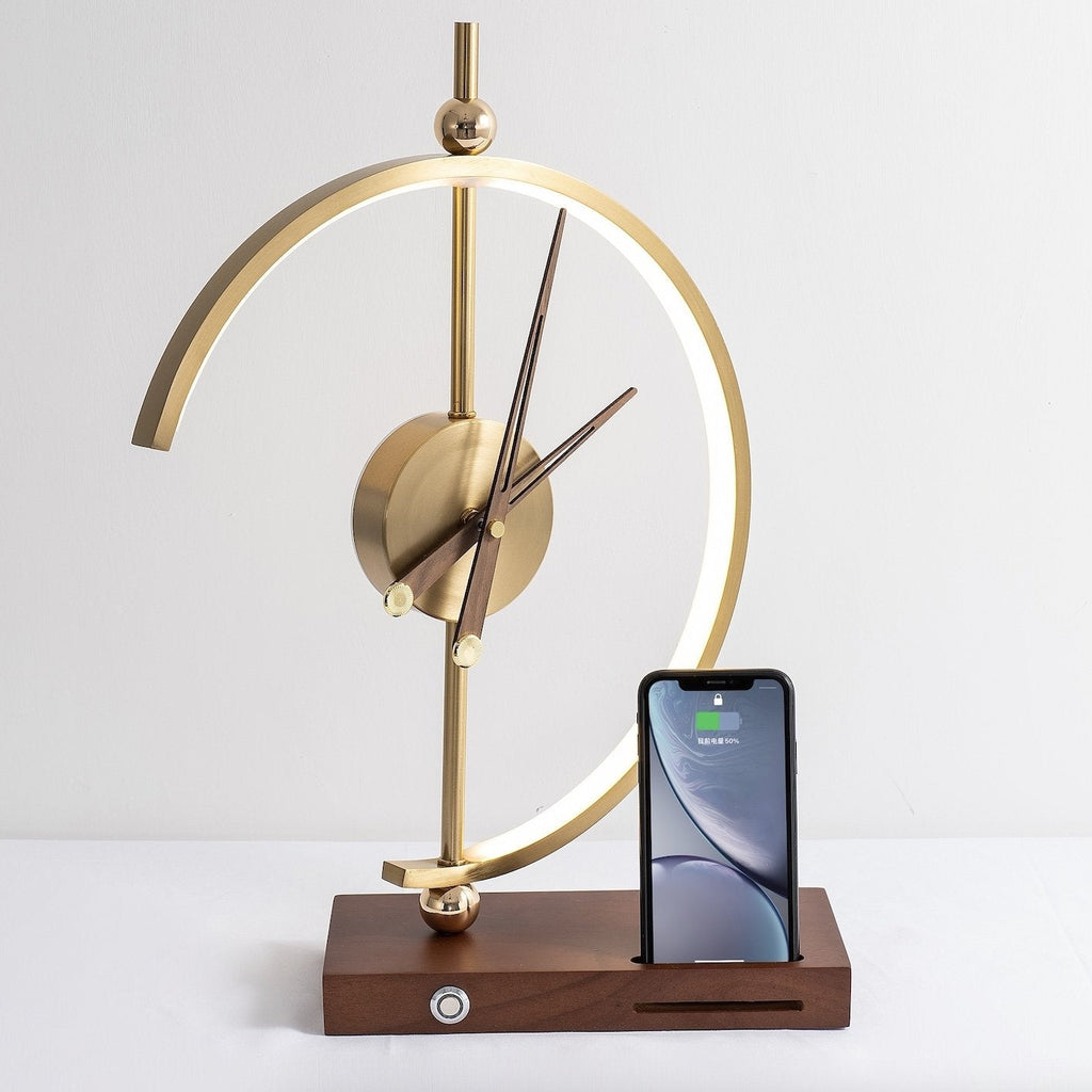 Orologio di design con lampada LED e ricarica integrata