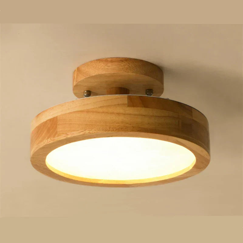 Lampada da soffitto rotonda in legno scandinavo - NordicLuxe