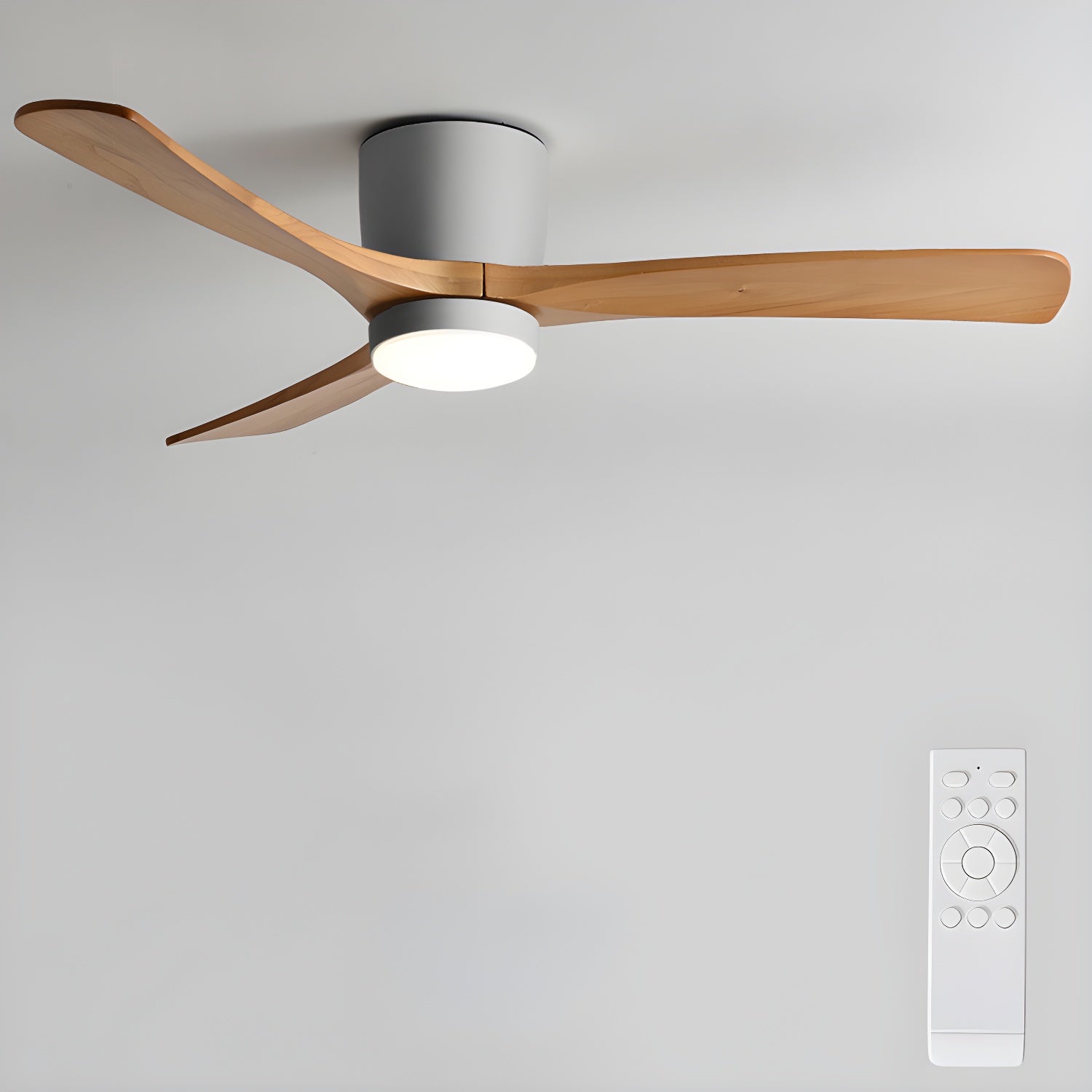 Arvienne | Ventilatore da soffitto in legno nordico con luce LED per camere moderne