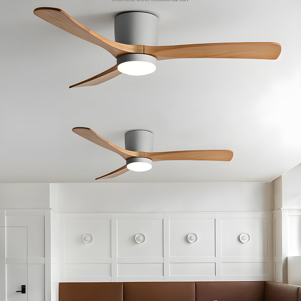 Arvienne | Ventilatore da soffitto in legno nordico con luce LED per camere moderne