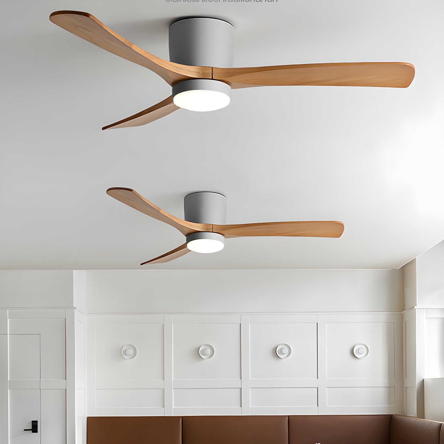 Arvienne | Ventilatore da soffitto in legno nordico con luce LED per camere moderne