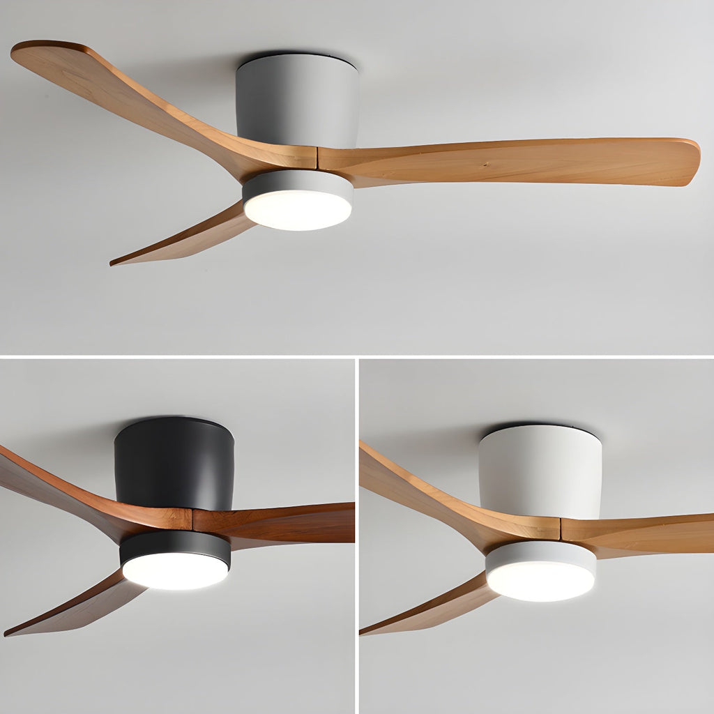 Arvienne | Ventilatore da soffitto in legno nordico con luce LED per camere moderne