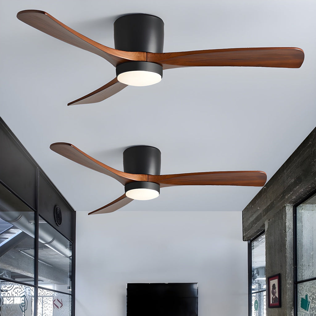 Arvienne | Ventilatore da soffitto in legno nordico con luce LED per camere moderne