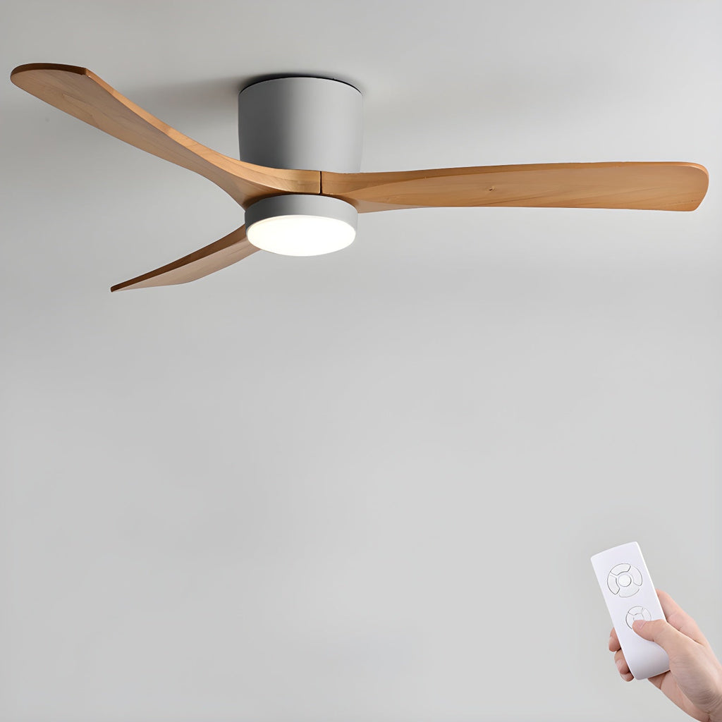 Arvienne | Ventilatore da soffitto in legno nordico con luce LED per camere moderne