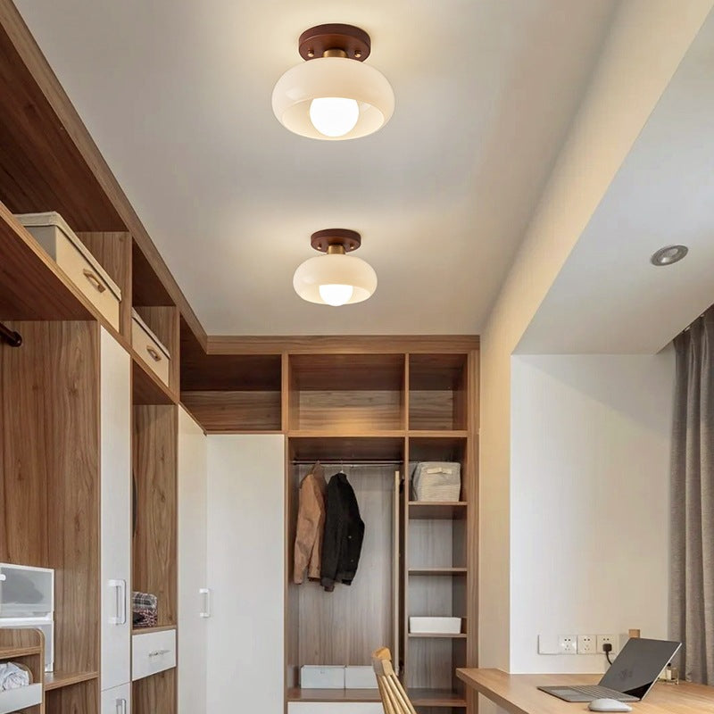 Beau | Lampada da soffitto in vetro crema premium in stile Bauhaus
