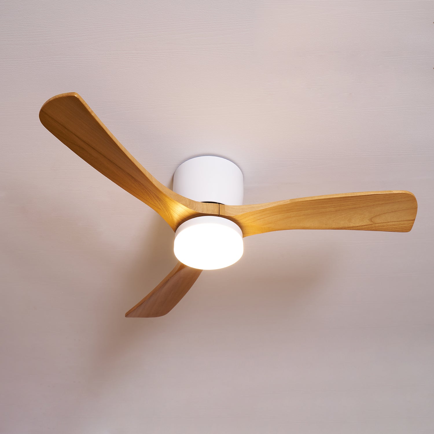 Arvienne | Ventilatore da soffitto in legno nordico con luce LED per camere moderne