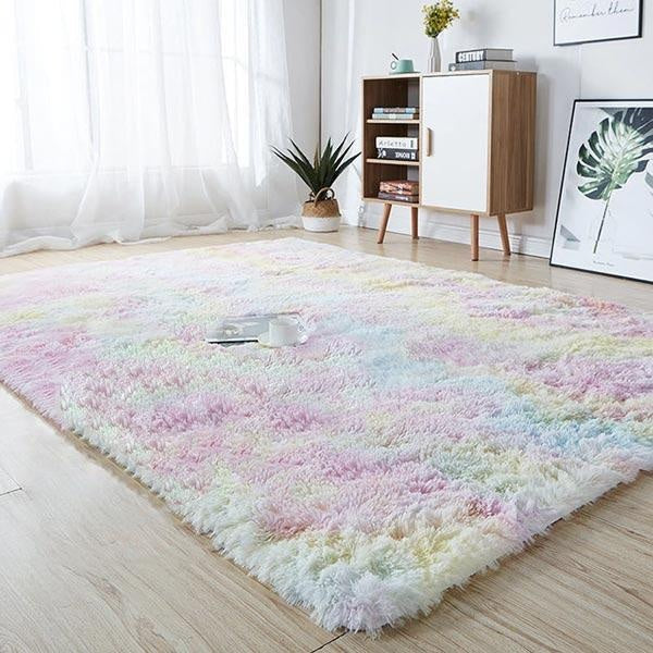 Tappeto in Peluche Arcobaleno Colorato