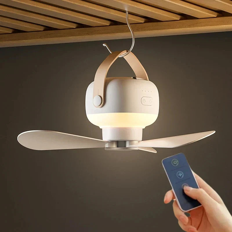 Ventilatore da Soffitto Appeso con Luce LED e Telecomando