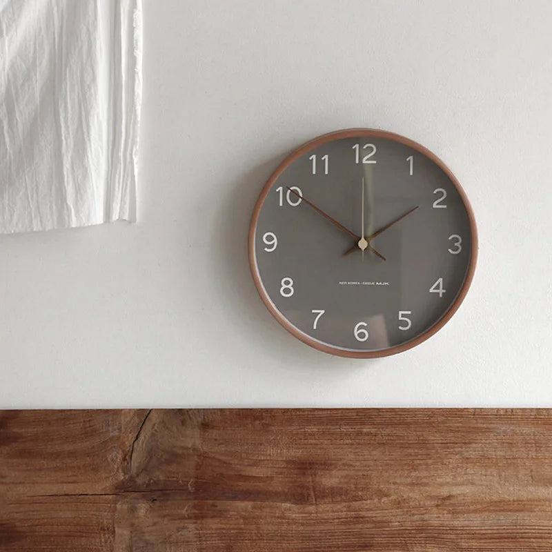 Orologio da parete in legno e vetro