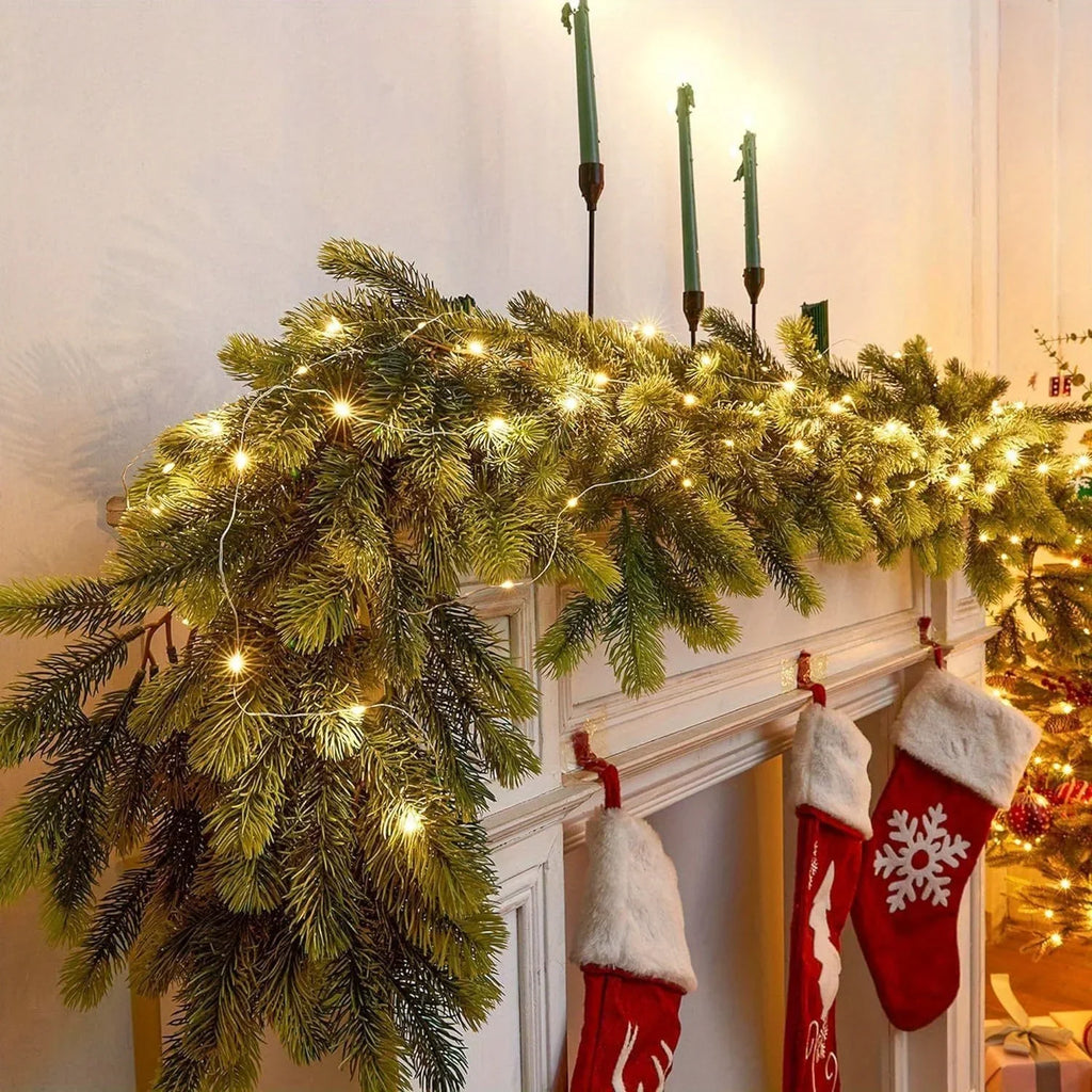 Skanto | LightLux | Ghirlanda di Pino Artificiale con Illuminazione LED