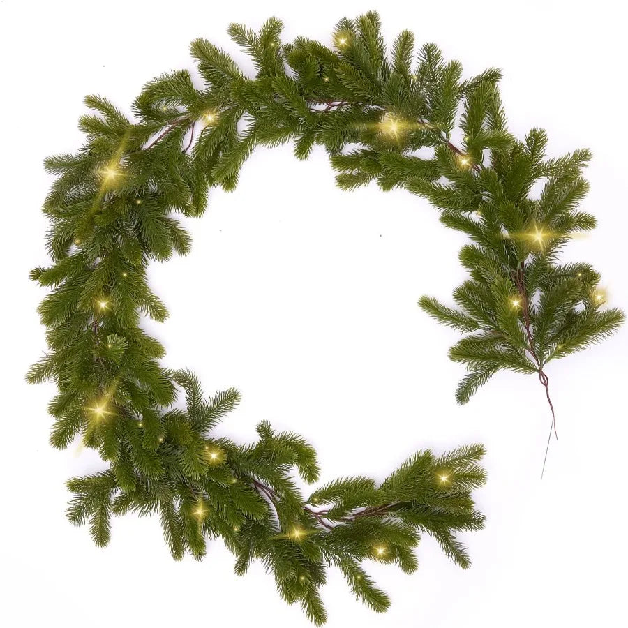 Skanto | LightLux | Ghirlanda di Pino Artificiale con Illuminazione LED